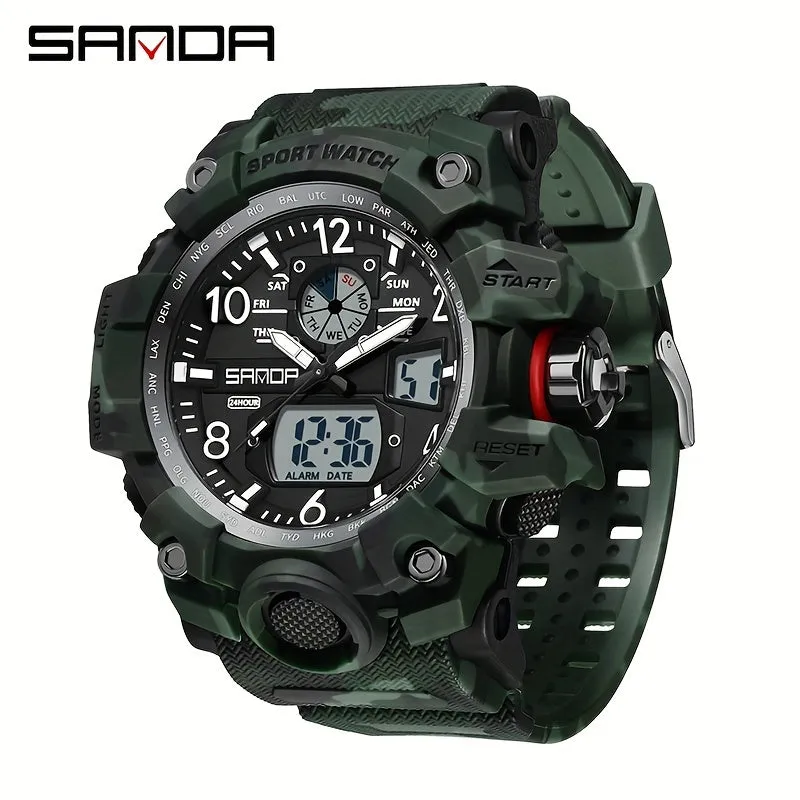 Men's Watch Camouflage Outdoor Multifunctional Night Light Watch, FS