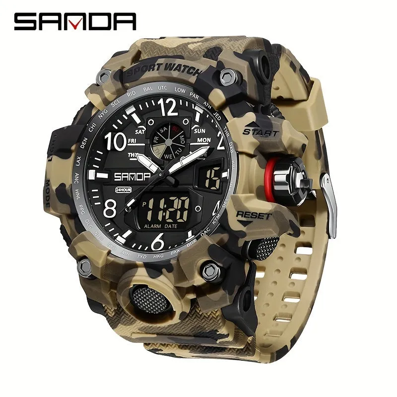 Men's Watch Camouflage Outdoor Multifunctional Night Light Watch, FS