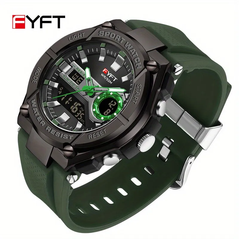 Men's Watch FYFT Boy's Metal Outdoor Trendy Multifunctional Electronic Watch, Ideal choice for Gifts FS
