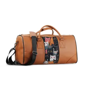 Mixed Duffel Bag Outlines Cat Pattern