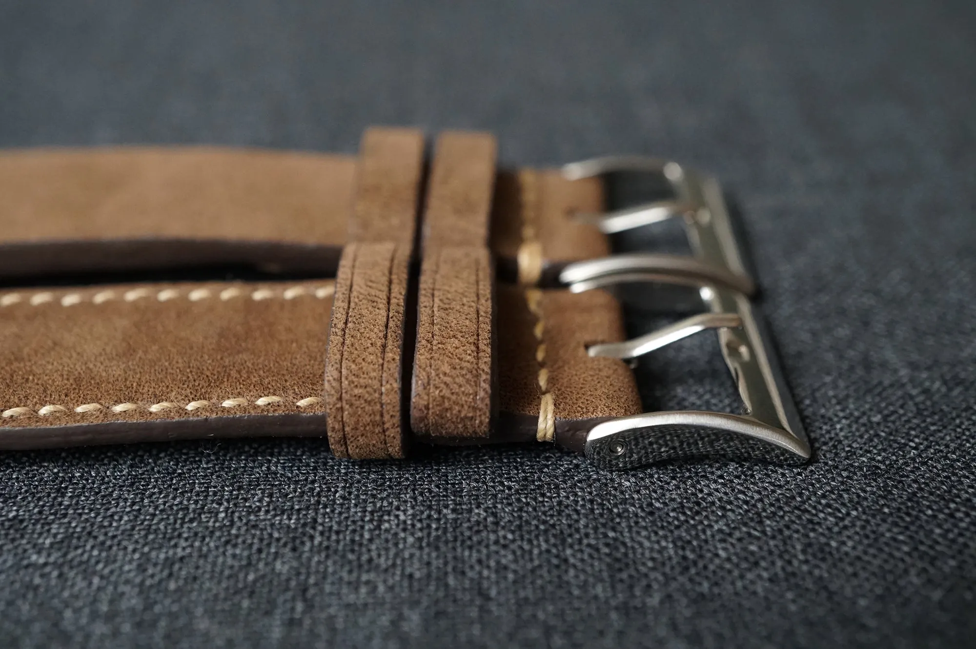 MOCHA NUBUCK CUSTOM MADE STRAP - FULL STITCHED