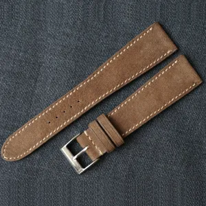 MOCHA NUBUCK CUSTOM MADE STRAP - FULL STITCHED