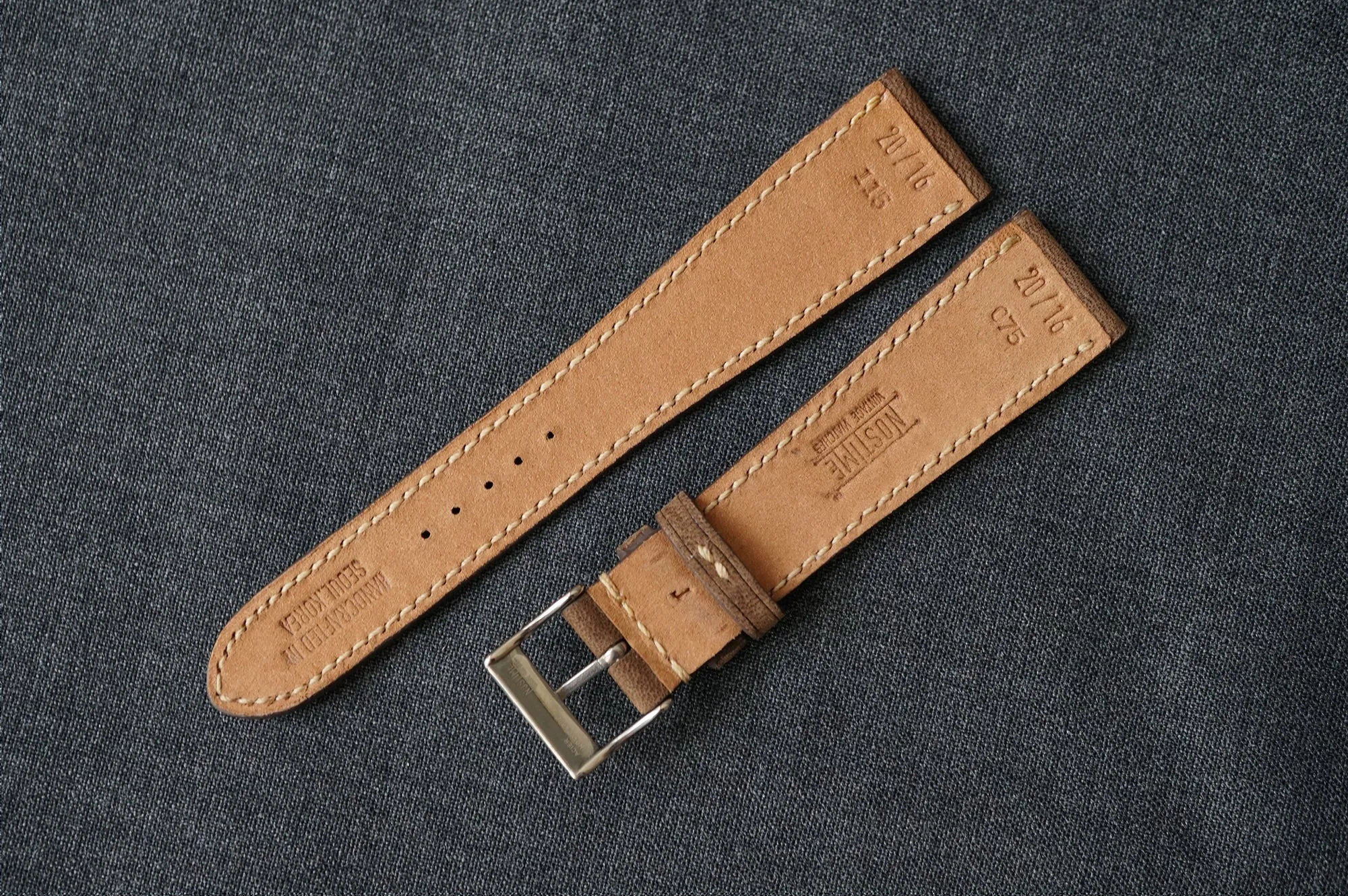 MOCHA NUBUCK CUSTOM MADE STRAP - FULL STITCHED
