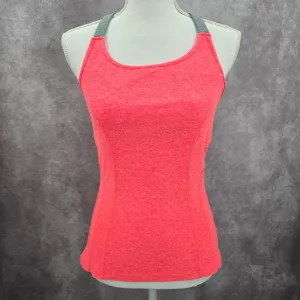MPG Pink Orange Gray Racerback Sports Activewear Support Bra Tank Top Small