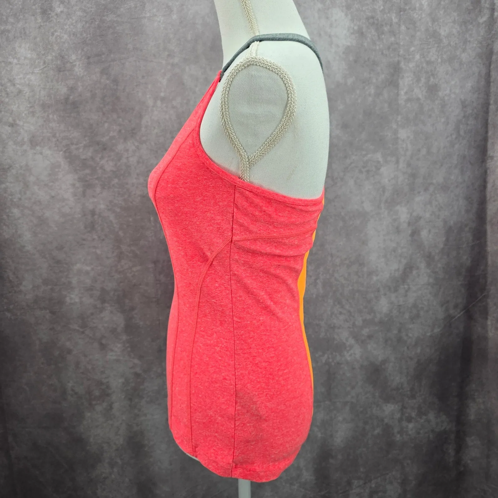 MPG Pink Orange Gray Racerback Sports Activewear Support Bra Tank Top Small