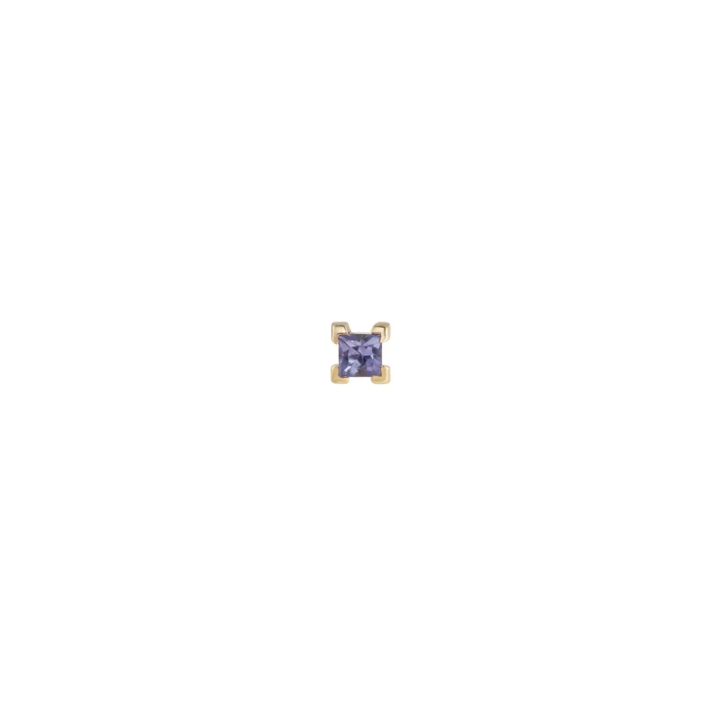 métier / mini claw-set princess gemstone stud earring - single