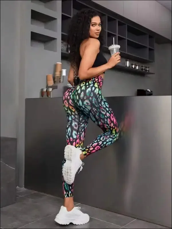New 3d printed seamless leggings for women - high waist, fitness push up gym tights