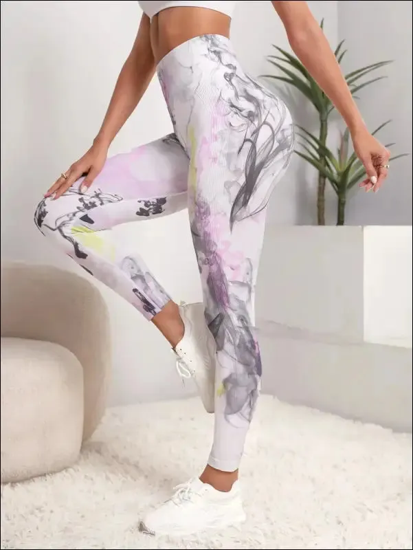 New 3d printed seamless leggings for women - high waist, fitness push up gym tights