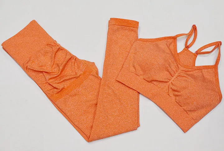 New Seamless Sports Bra And High Waisted Leggings Gym Sets