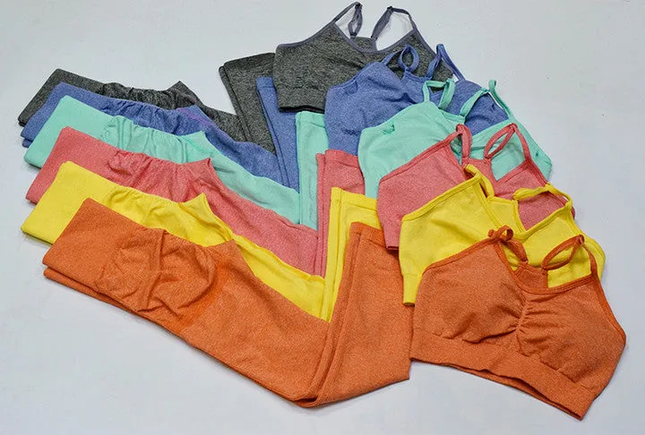 New Seamless Sports Bra And High Waisted Leggings Gym Sets
