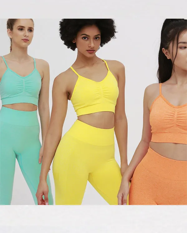New Seamless Sports Bra And High Waisted Leggings Gym Sets