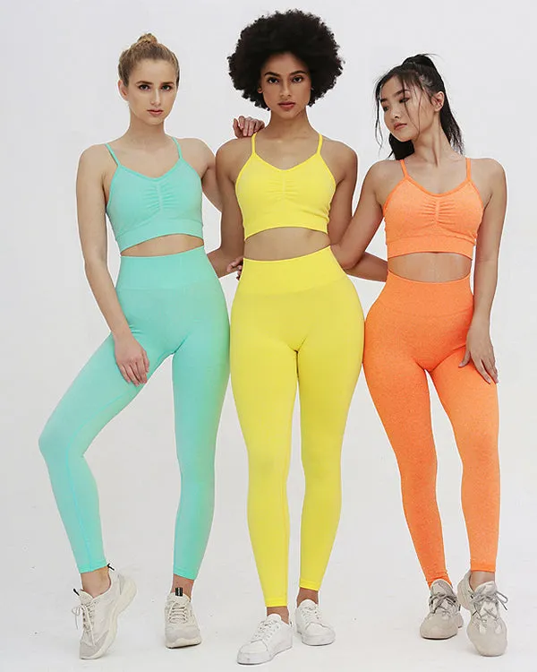New Seamless Sports Bra And High Waisted Leggings Gym Sets