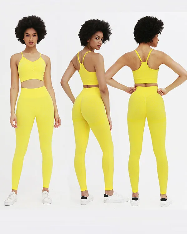New Seamless Sports Bra And High Waisted Leggings Gym Sets