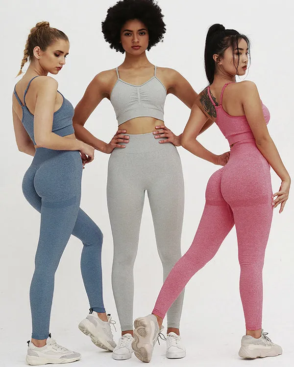 New Seamless Sports Bra And High Waisted Leggings Gym Sets