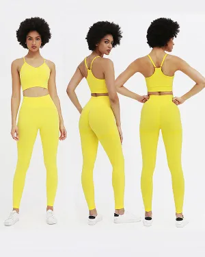 New Seamless Sports Bra And High Waisted Leggings Gym Sets