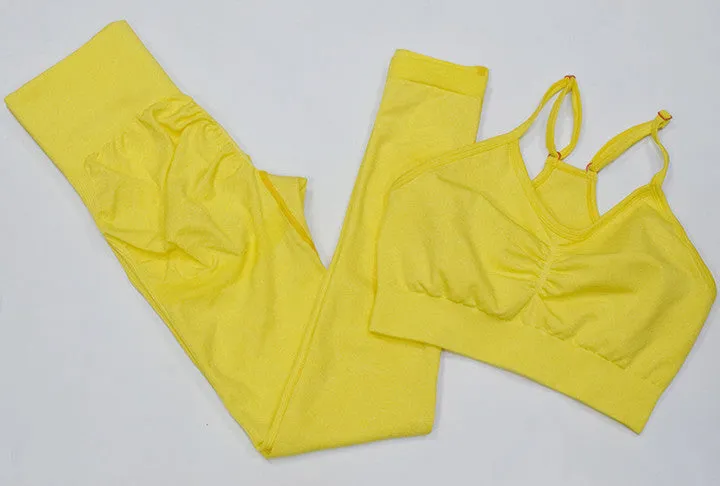 New Seamless Sports Bra And High Waisted Leggings Gym Sets