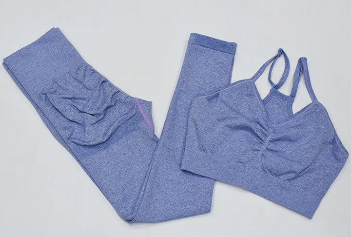 New Seamless Sports Bra And High Waisted Leggings Gym Sets