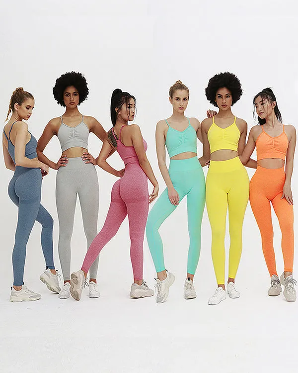 New Seamless Sports Bra And High Waisted Leggings Gym Sets