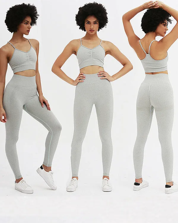 New Seamless Sports Bra And High Waisted Leggings Gym Sets