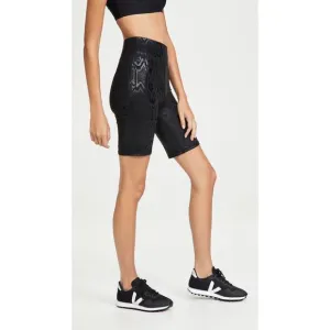 New Terez Black Snakeskin Foil Bike Shorts Size S