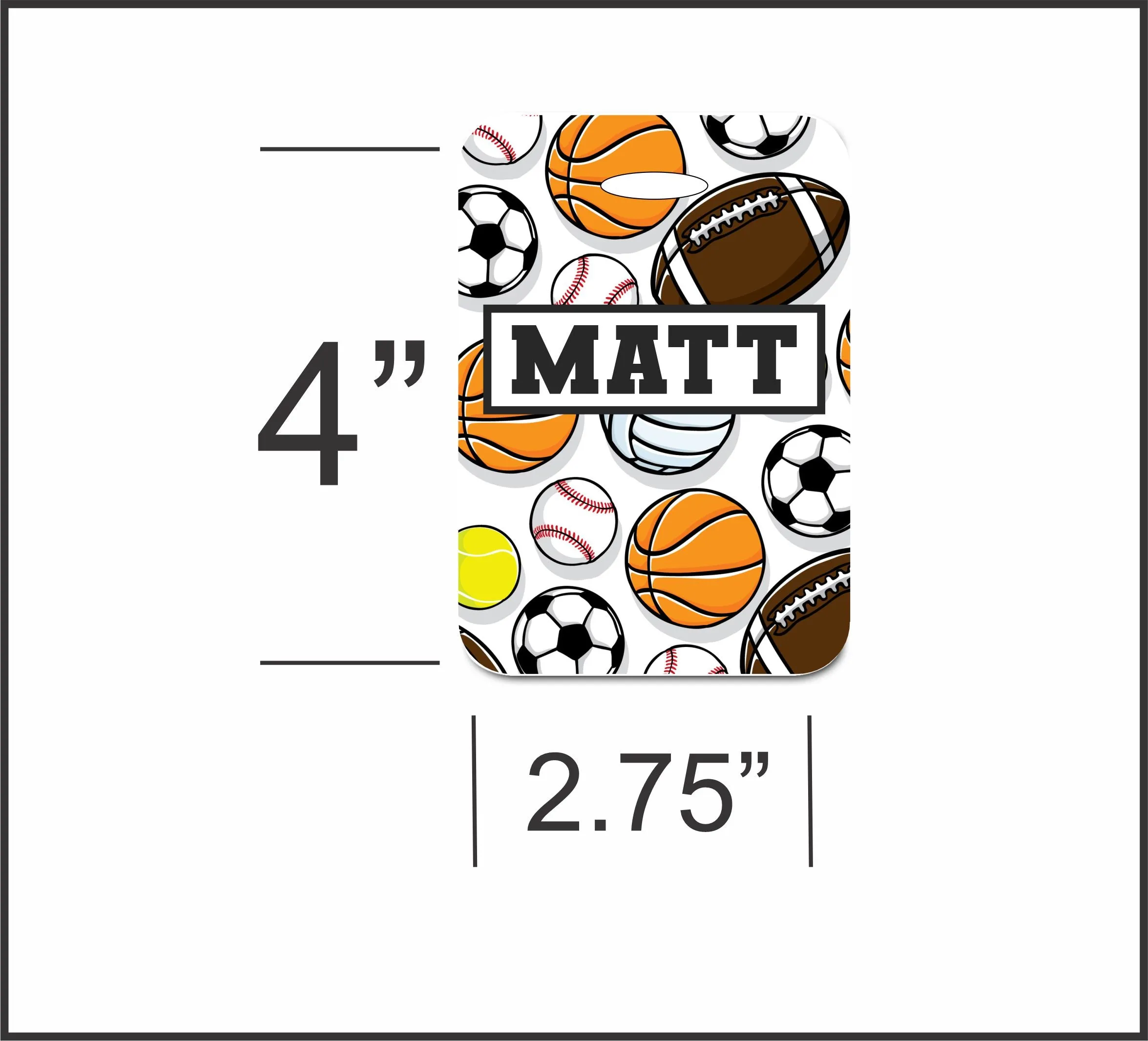 Personalized Sports Luggage Name Tag - Bag Tag Gift for Boys
