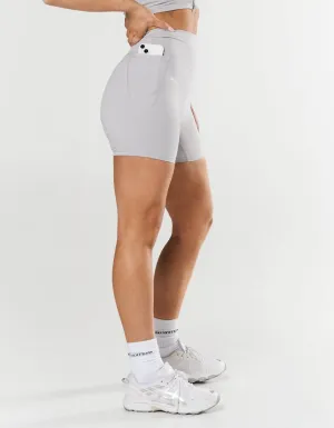Phone Pocket Midi Bike Shorts NANDEX ™ - Light Grey