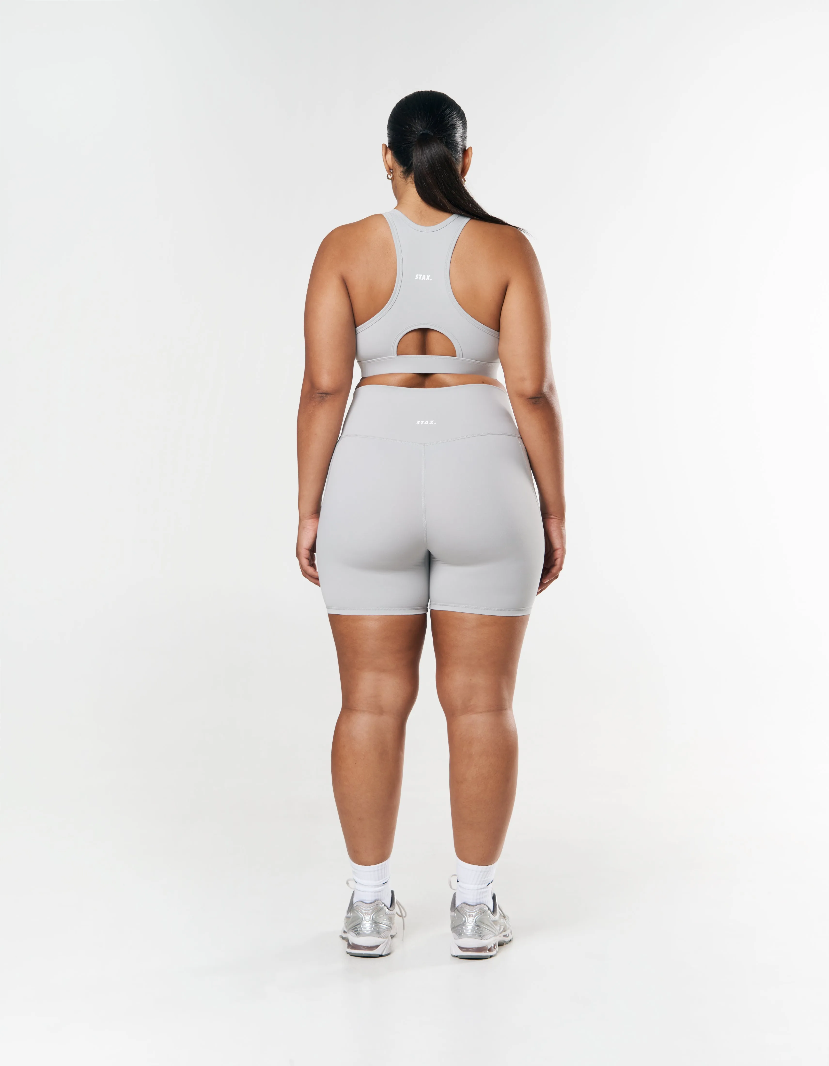 Phone Pocket Midi Bike Shorts NANDEX ™ - Light Grey
