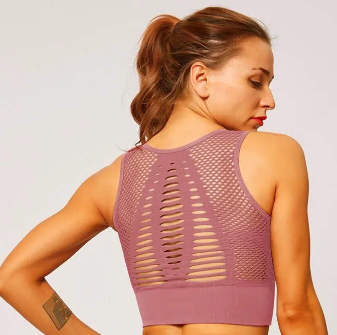 Pink Fish Net Bra