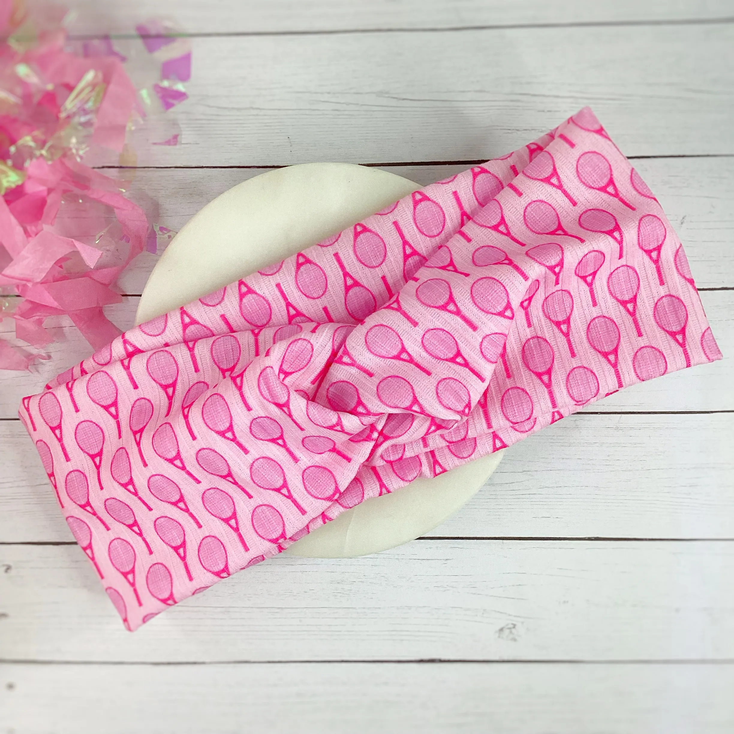 Pink Tennis Headband and Scrunchie Collection