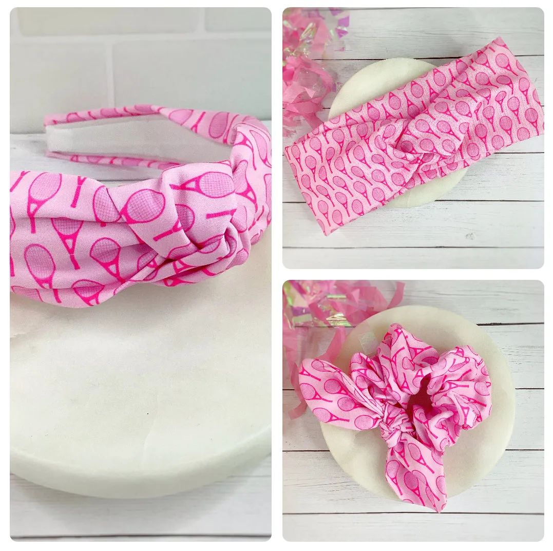 Pink Tennis Headband and Scrunchie Collection