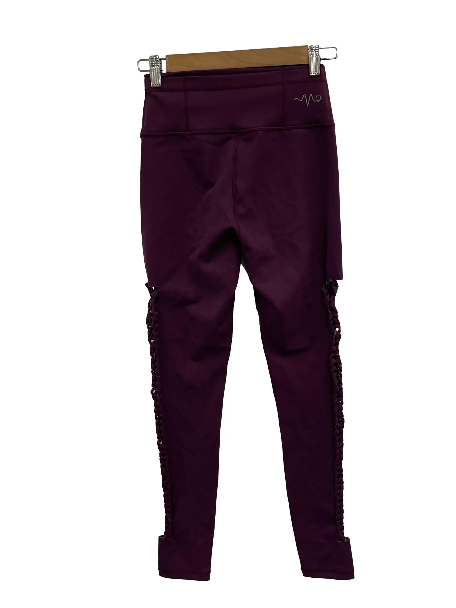 Plum Side Lace Up Tights