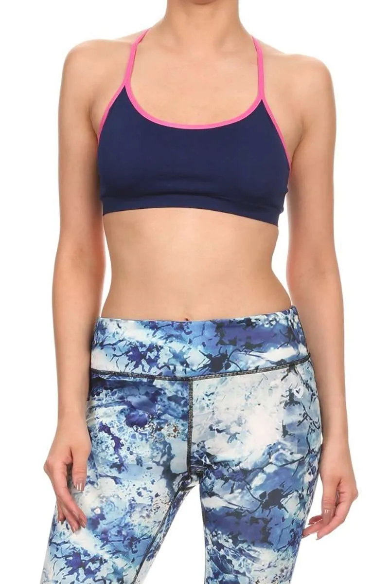 Poised & Perfect - Strappy Racerback Sports Bra Navy