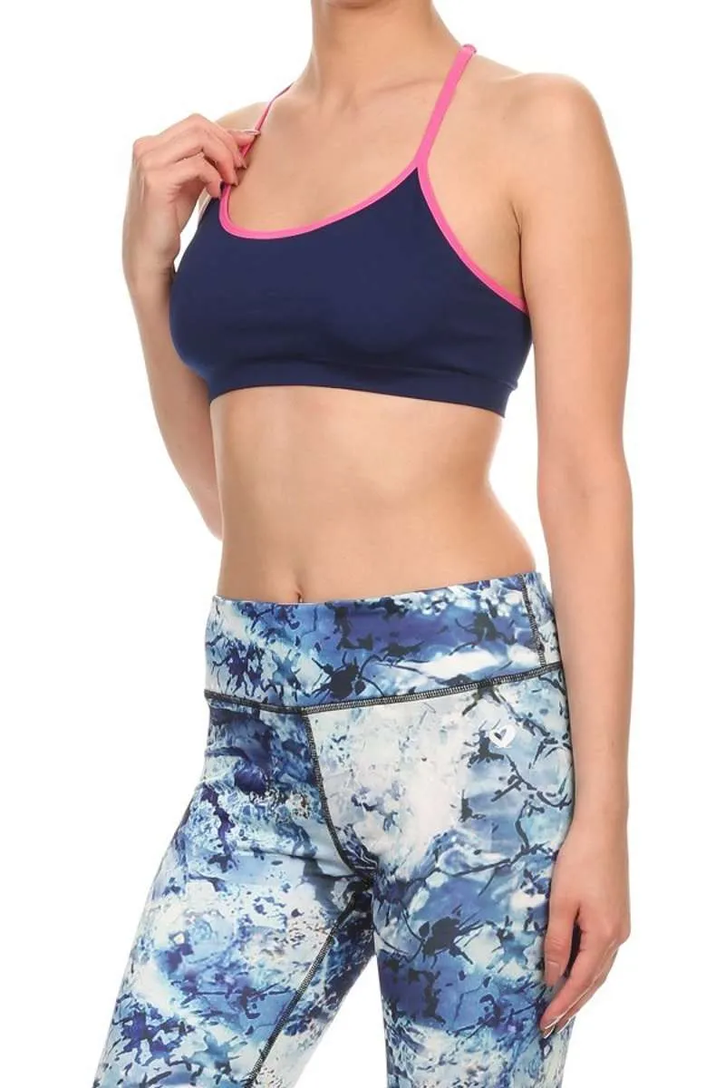 Poised & Perfect - Strappy Racerback Sports Bra Navy