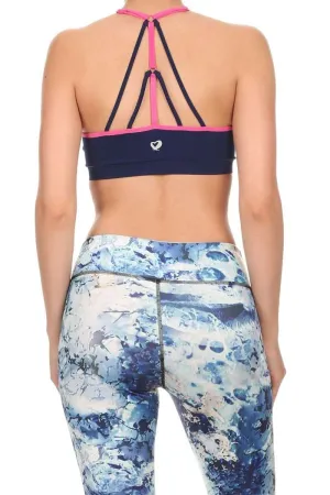 Poised & Perfect - Strappy Racerback Sports Bra Navy