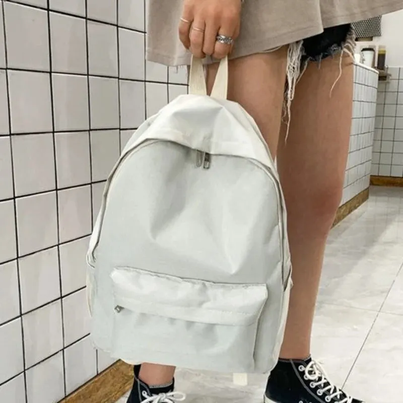 Preppy Style Large Capacity Button Backpack - Chic Retro Travel Bag for Students