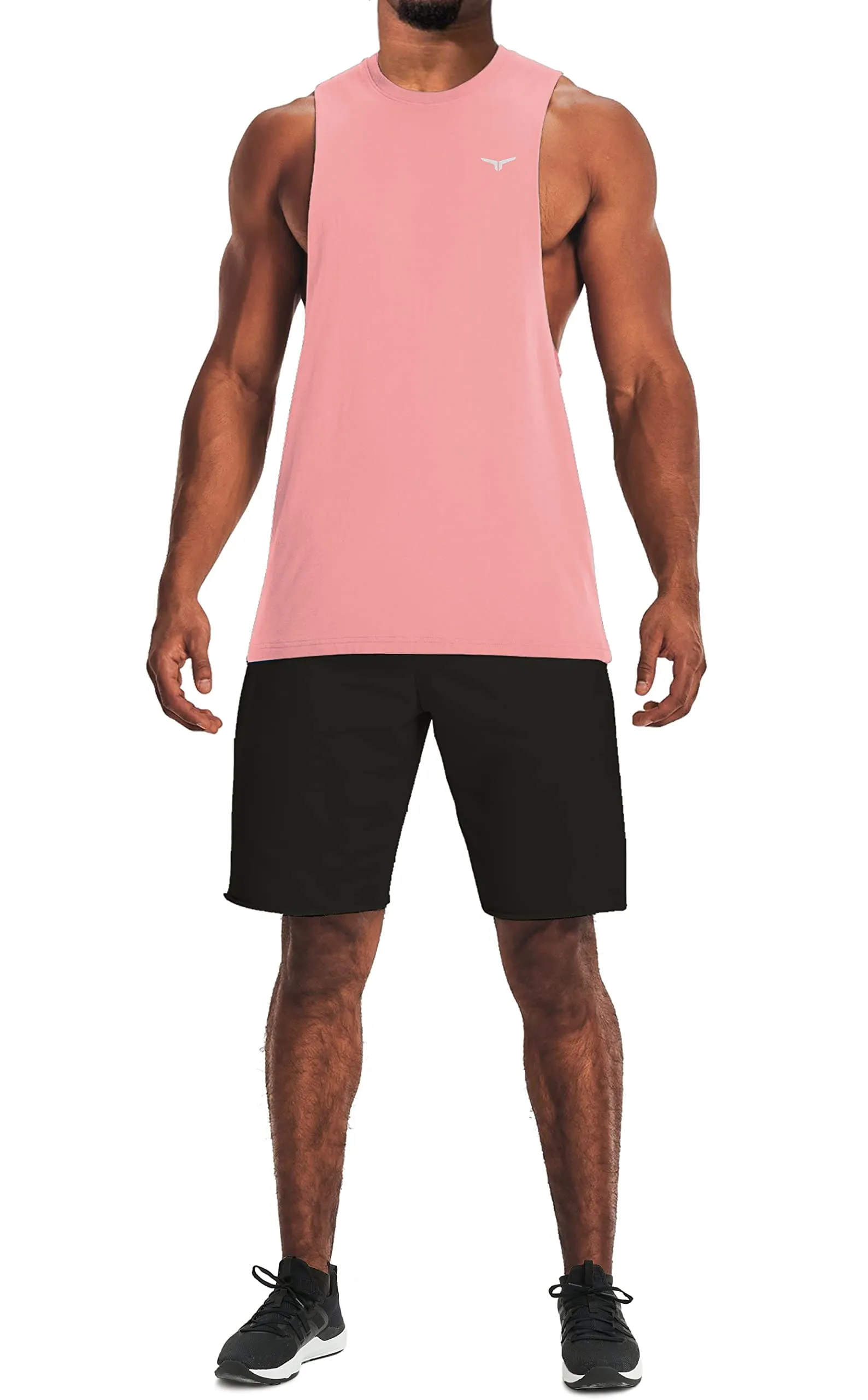 Project Titan Men's Workout Drop Arm Tank Top Cut Off Sleeveless Gym Shirt