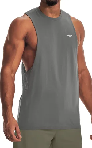 Project Titan Men's Workout Drop Arm Tank Top Cut Off Sleeveless Gym Shirt