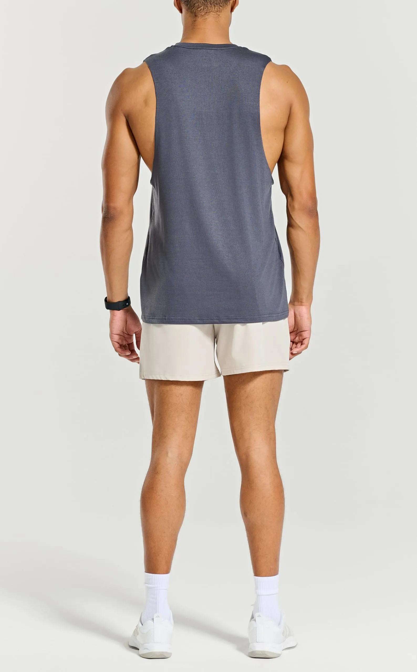 Project Titan Men's Workout Drop Arm Tank Top Cut Off Sleeveless Gym Shirts