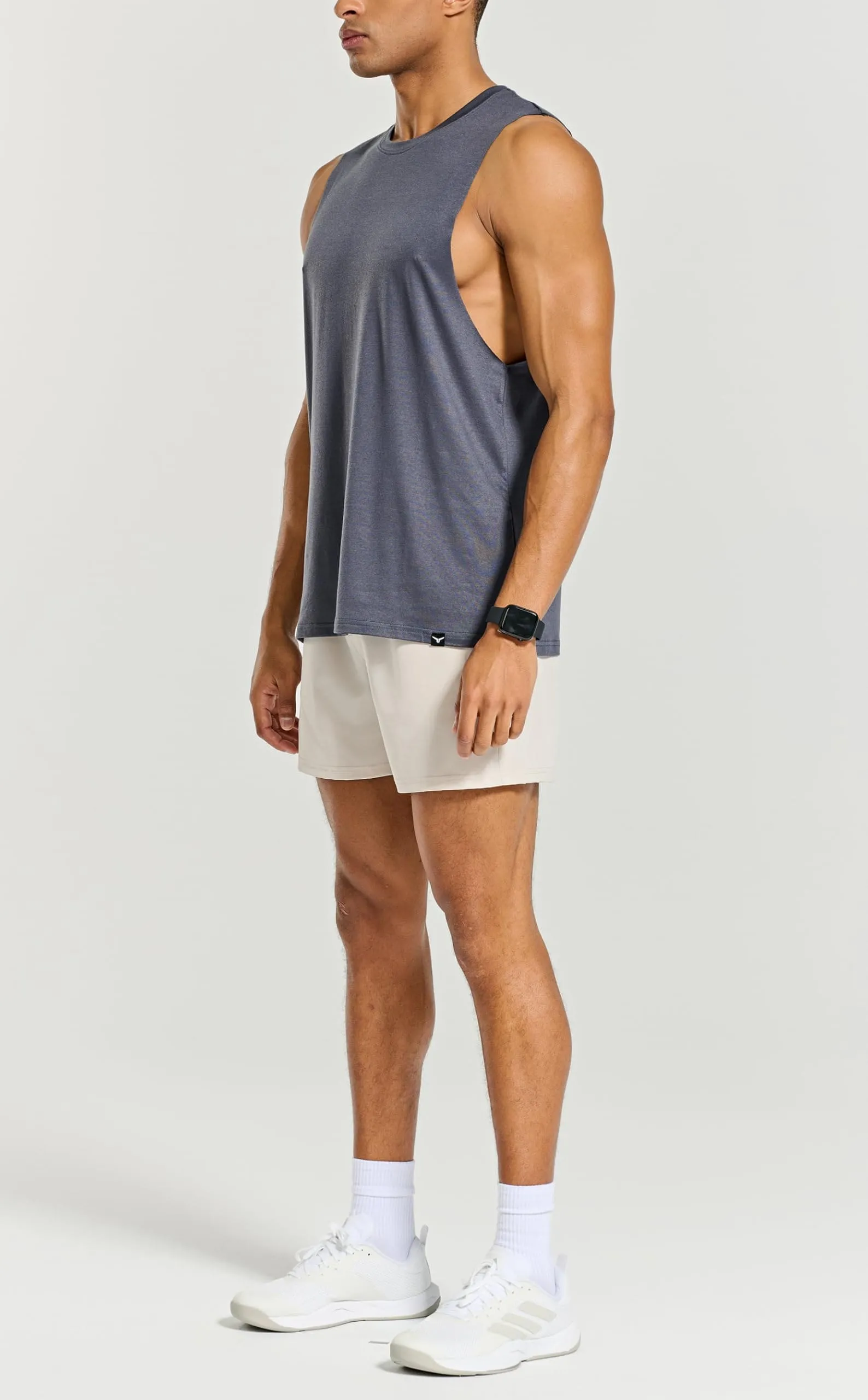 Project Titan Men's Workout Drop Arm Tank Top Cut Off Sleeveless Gym Shirts