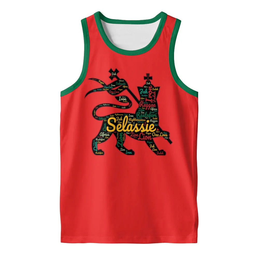 Rasta Tank Tops - Lion of Judah Red