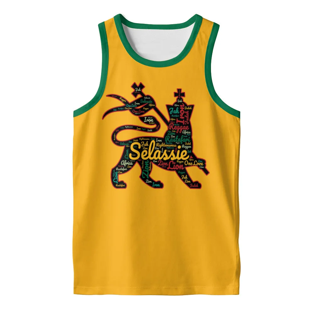 Rasta Tank Tops - Lion of Judah Yellow