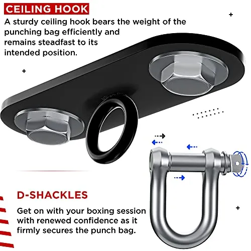 RDX Punching Bag UNFILLED Set Muay Thai Training Gloves with Punch Mitts Hanging Chain, Great for MMA, Kick Boxing, Martial Arts, 4PC Available in 4FT 5FT