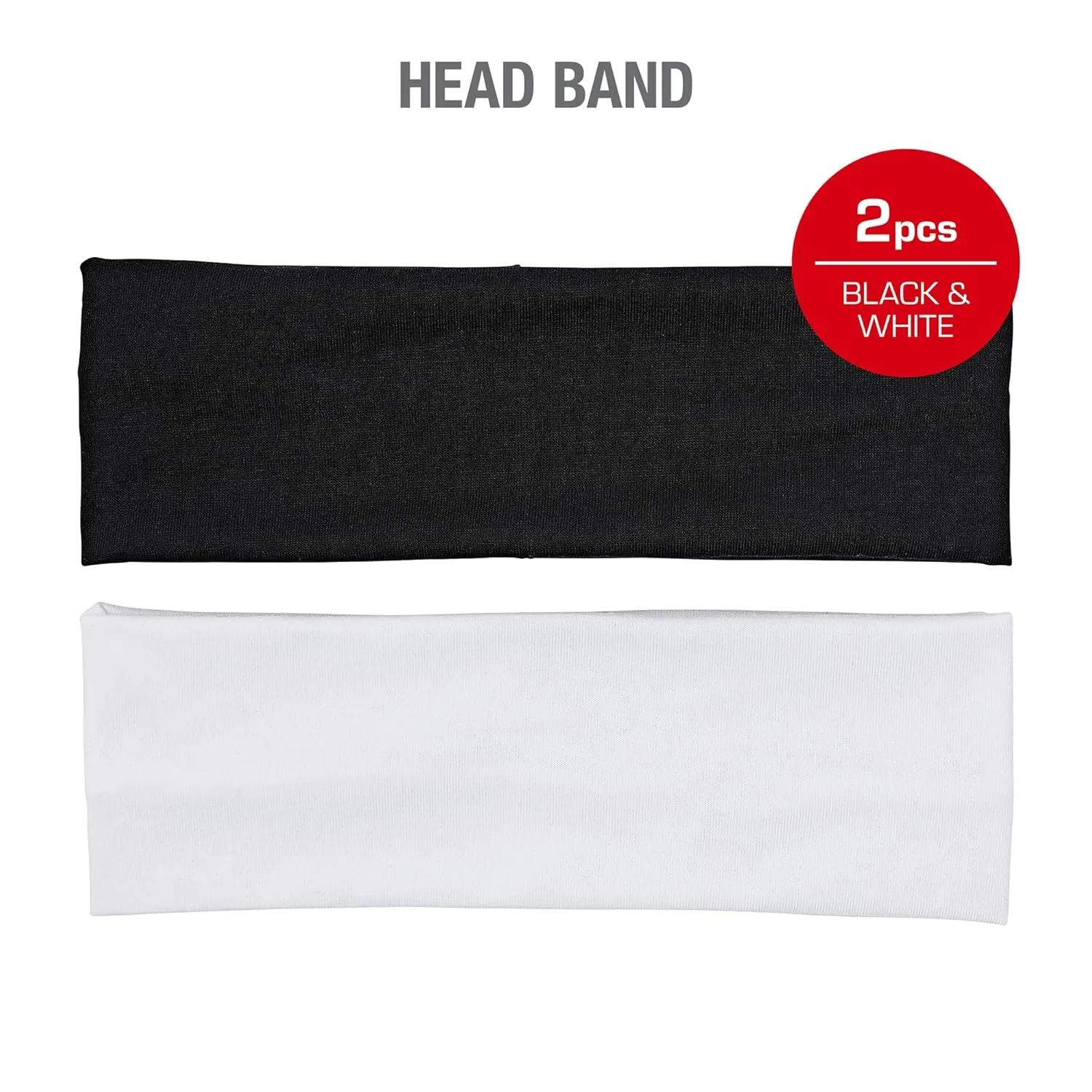 Red by Kiss 2 Pcs Headbands – Comfortable, Stretch-Fit Hairbands (HEB37)