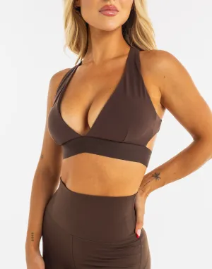 Relentless Sports Bra - Fudge Brown