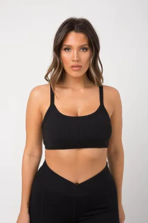 Ribbed 2.0 Bralette- Black