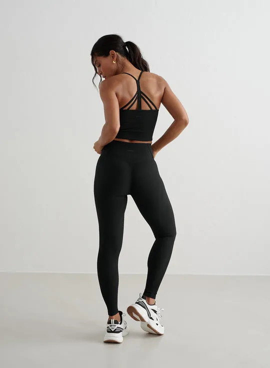 Ribbed Performance Bralette | Black
