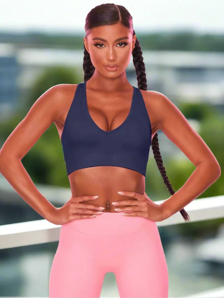 Ribbed Racerback Sports Bra