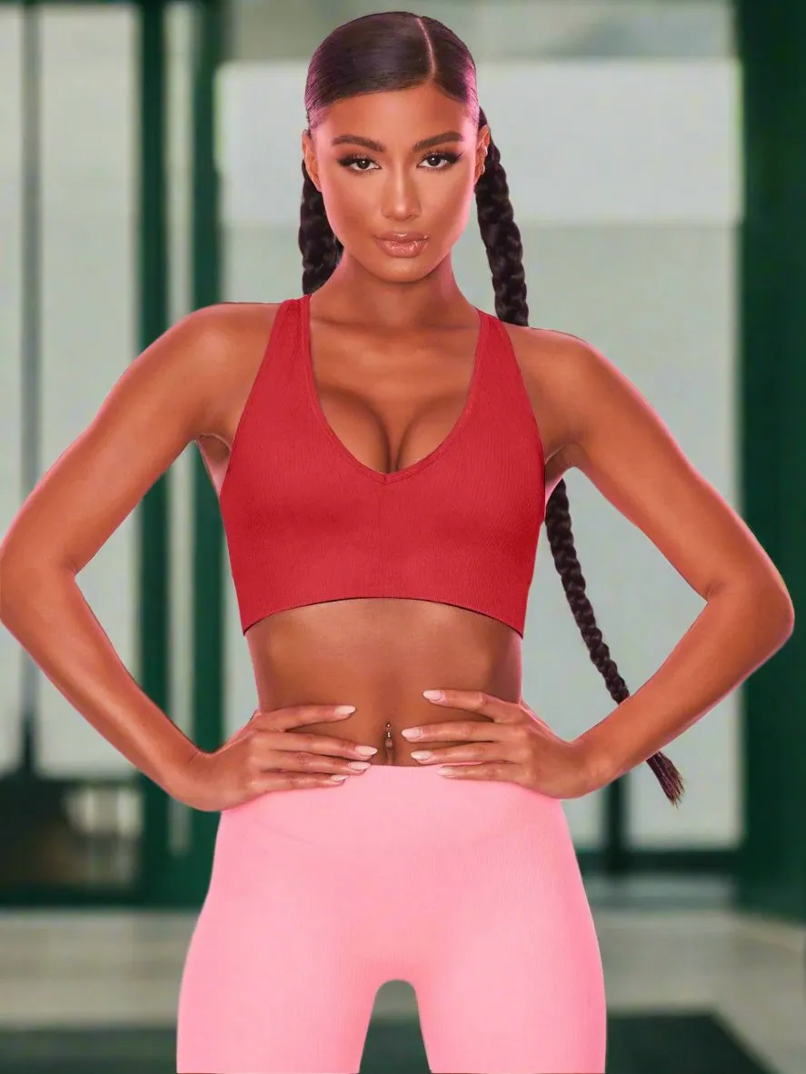 Ribbed Racerback Sports Bra