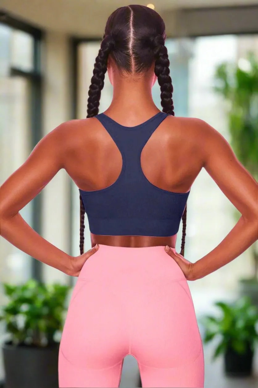 Ribbed Racerback Sports Bra