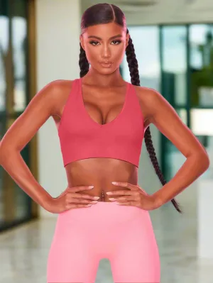 Ribbed Racerback Sports Bra